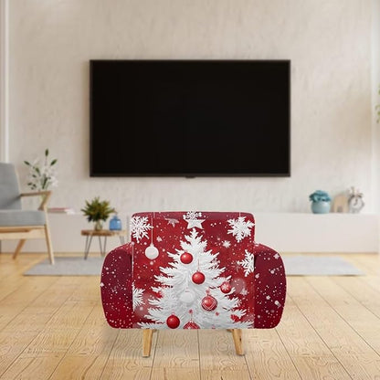 FKELYI Christmas Tree Sofa Furniture Protector Easy Going Stretch Sofa Slipcover Non-Slip Sofa Couch Cover Washable Sofa Slipcovers S