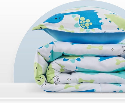 SLEEP ZONE Kids Bedding Twin Comforter Set - Cute Printed for Boys, Girls, Teens, Super Soft, Fade Resistant, Cute Dino, Twin