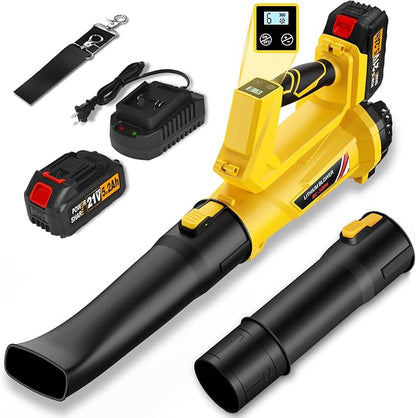 Cordless Leaf Blower, 6 Speed Modes, 150 mph Max Wind Speed, 500 cfm, Digital Display Leaf Blower Cordless with 21V 5.2Ah Battery and Charger for Lawn Care & Garden Maintenance