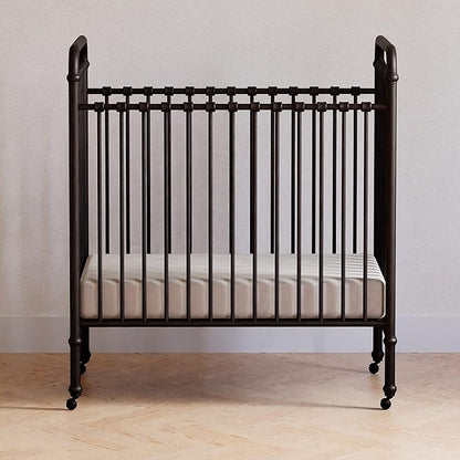 NAMESAKE Abigail 3-in-1 Convertible Mini Metal Crib in Vintage Iron, Greenguard Gold Certified