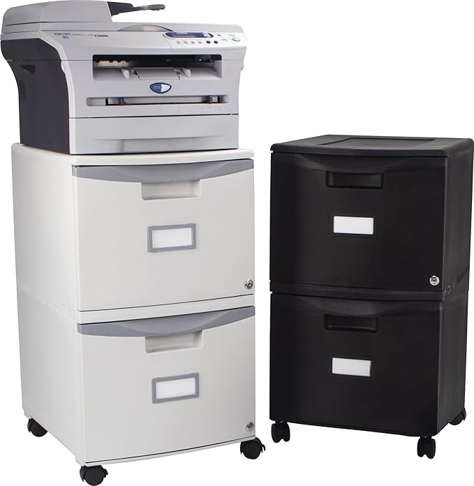 Storex 61315A01C File Cabinet, 1-Pack, Black/Teal