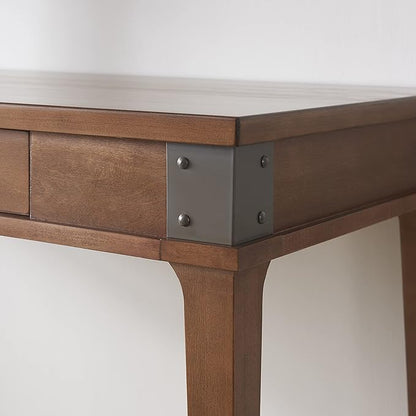 Leick Home 84401 Laptop Desk with Drawer in Aged Barrel 1 Drawer in Aged Barrel