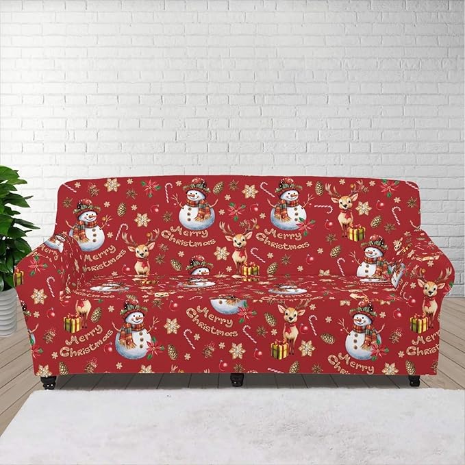 FKELYI Christmas Ornaments Sofa Slipcover Stretch Sofa Couch Cover for Indoor Non-Slip Furniture Protector Washable Sofa Slipcovers XL