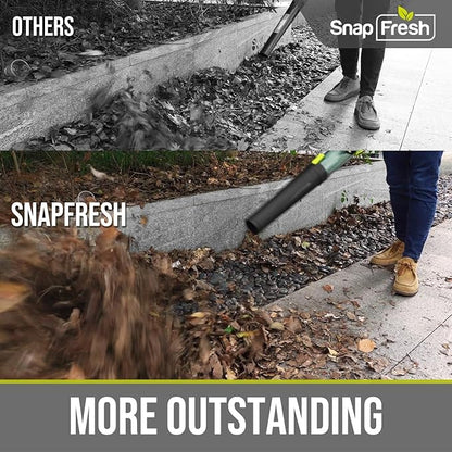 SnapFresh Cordless Leaf Blower - 550CFM Brushless Electric Leaf Blower with 2 x 4.0 Ah Battery and Fast Charger - Lightweight 20V Yard and Garden Blower for Lawn Care…