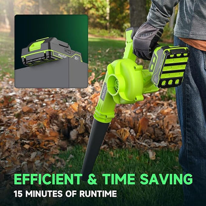Leaf Blower Cordless with Battery and Charger, 20V Electric Leaf Blower 120MPH Small Leaf Blower, Lightweight Battery Leaf Blower Yard Tools Grass Blowers for Lawn Care Patio Backyard Garden Floor