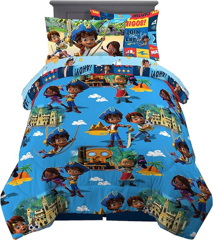 Franco Kids Bedding Super Soft Comforter and Sheet Set with Sham, 5 Piece Twin Size, Santiago Of The Seas