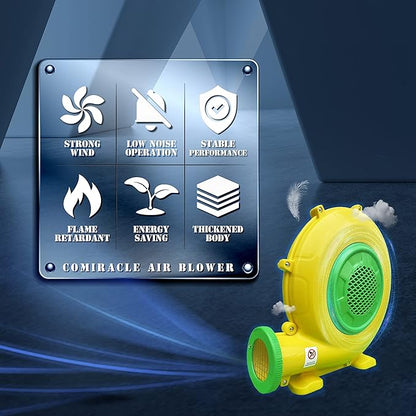 CoMiracle Air Blowers, 950 Watt 1.25 HP Inflatable Bounce House Air Blower, Outdoor Inflatable Castle and Jump Slides Blower