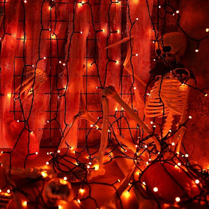 Toodour Halloween Orange Lights, 131ft 350 LED Plug in Halloween String Lights with 8 Modes and Timer, Connectable Outdoor Halloween Lights for Home, Party, Indoor Halloween Decor