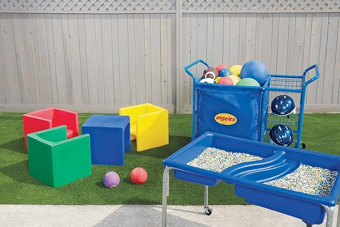 Children's Factory 3-in-1 Cube Chair for Kids, Flexible Seating Classroom Furniture, 1-Pack, Blue