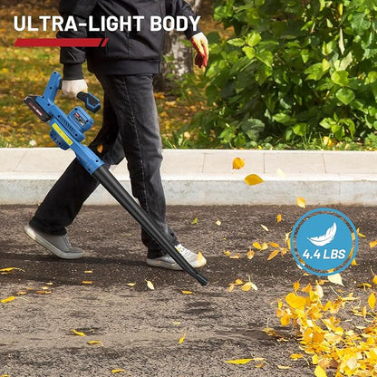 20V 160MPH Cordless Leaf Blower with Battery, Charger & Adjustable Tubes - Portable, Lightweight for Cleaning Leaf, Dust, Debris