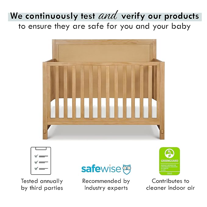 Davinci Margot 4-in-1 Convertible Crib in Honey GREENGUARD Gold Certified