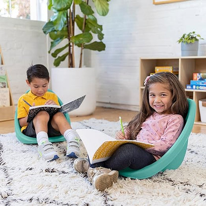 ECR4Kids Leaf Floor Seat, Rocker Chair, Seafoam, 6-Piece