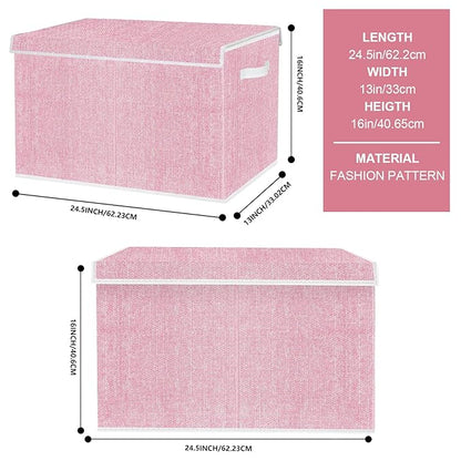homyfort Large Toy Box Chest for Girls, Kids Toy Bin Storage Organizer with Lid for Babies,Toddlers,Nursery,Playroom (Pink)
