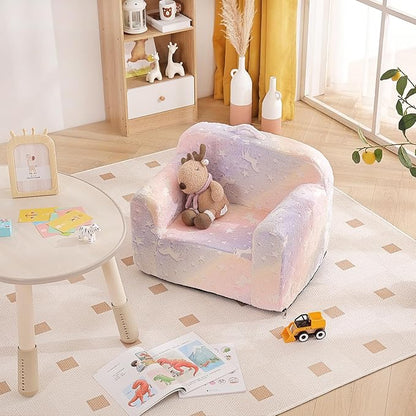 Tiita Kids Sofa, Children Couch with Carrying Handle & Side Pockets, Kids Foam Chair, Toddler Armrest Chair, Lightweight Children Sofa Chair, Kids Read Sofa for Girl or Boy(Twill Pegasus)