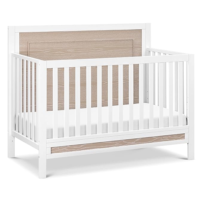 Carter's by DaVinci Radley 4-in-1 Convertible Crib in White & Coastwood, Greenguard Gold Certified