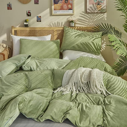 Sage Velvet Comforter Sets Solid Sage Green Flannel Bedding Set Cal King Women 3 Pieces Sage Green Velvet Blanket Winter Bedding Set Men Sage Green Flannel Bed Comforter Set Cal King Bedding