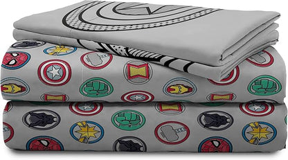 Jay Franco Marvel Avengers Pop 7 Piece Queen Size Bed Set - includes Comforter & Sheet Set - Super Soft Fade Resistant Microfiber (Official Marvel Product)