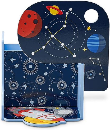 Delta Children Space Adventures Chair Desk with Storage Bin - Ideal for Arts & Crafts, Snack Time, Homeschooling, Homework & More - Greenguard Gold Certified, Blue
