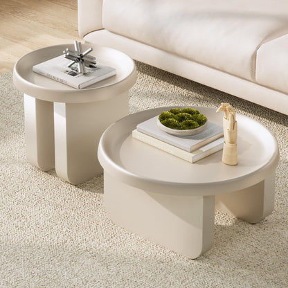 Round Coffee Table,Modern Coffee Table,Unique Circle Coffee Tables,Metal Center Table for Living Room (Black, 29.5 x 16.5)