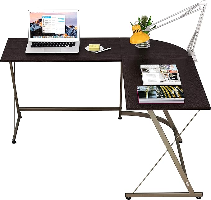 SHW L-Shaped Computer Gaming Desk, Espresso