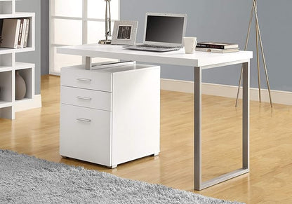 Monarch Specialties Hollow-Core Left or Right Facing Desk, 48-Inch Length, White