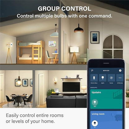 Sengled Alexa Light Bulb, S1 Auto Pairing with Alexa Devices, Warm Light Bulbs, Smart Light Bulbs that Work with Alexa, Bluetooth Mesh Smart Home Lighting, E26 60W Equivalent, 800LM, 2-Pack