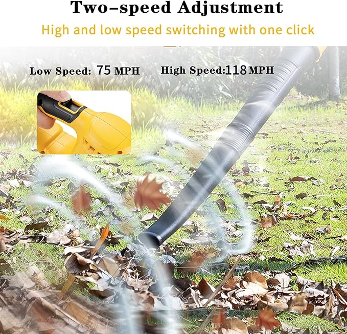 Cordless Leaf Blower Compatible for Dewalt 20V Max Battery(𝐁𝐚𝐭𝐭𝐞𝐫𝐲 & 𝐂𝐡𝐚𝐫𝐠𝐞𝐫 𝐍𝐨𝐭 𝐈𝐧𝐜𝐥𝐮𝐝𝐞𝐝), Electric Handheld Lightweight Leaf Blower for Lawn Care & Yard Cleaning