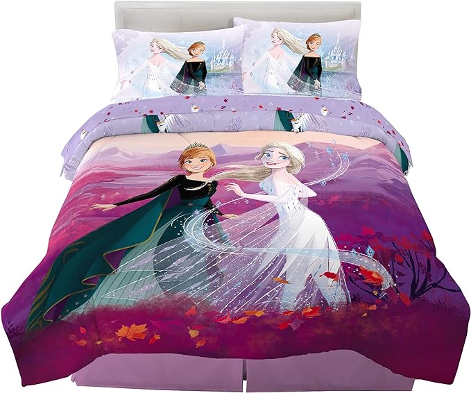 Disney Frozen 2 Kids Bedding Super Soft Comforter And Sheet Set, 5 Piece Full Size, "Official" Disney Product By Franco