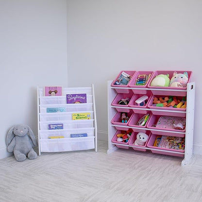 Humble Crew, White/Pink 12 Bin Toy Storage Organizer