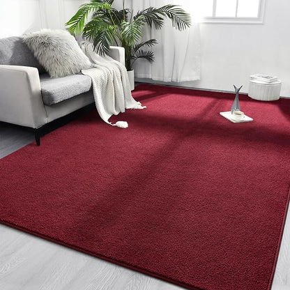 Area Rugs for Bedroom Living Room, 5x8 Rose Red Super Soft Comfy Thickened Memory-Foam Indoor Carpets, Modern Aesthetic Minimalist Carpet for Boys Girls Adults Apartment Nursery Home Décor