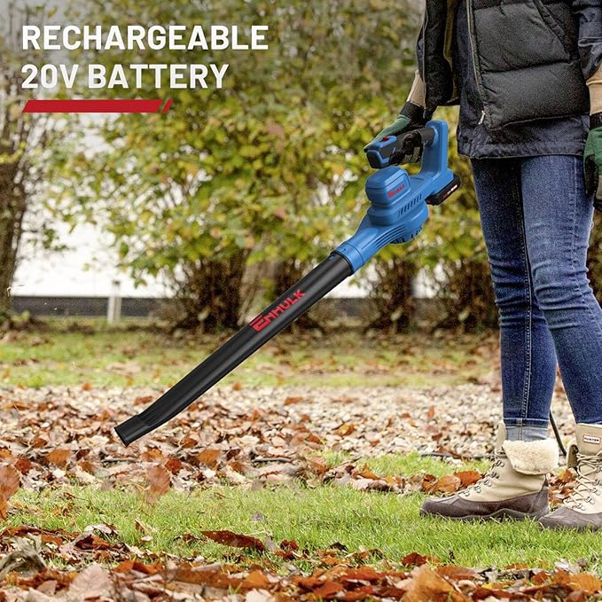20V 160MPH Cordless Leaf Blower with Battery, Charger & Adjustable Tubes - Portable, Lightweight for Cleaning Leaf, Dust, Debris