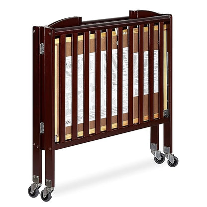 3 in 1 Portable Folding Stationary Side Crib in Espresso, Greenguard Gold Certified , 41x26x40 Inch (Pack of 1)