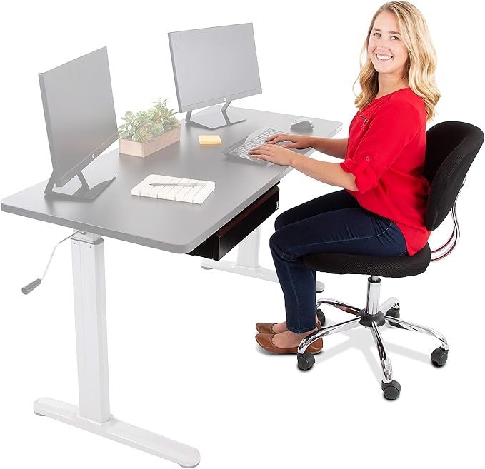 Stand Steady Attachable Under Desk Drawer | Pull-Out Storage Organizer with Smooth Sliding Tracks | Spacious Storage Drawer Easily Mounts to Desks and Workstations (Black / 17.5 x 11.5)