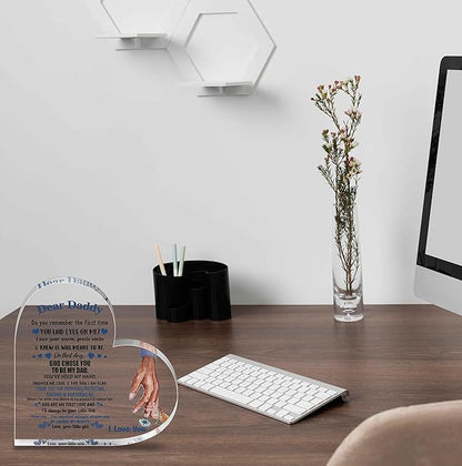 Dad Birthday Gift from Daughter - Acrylic Desk Decor for Home Office