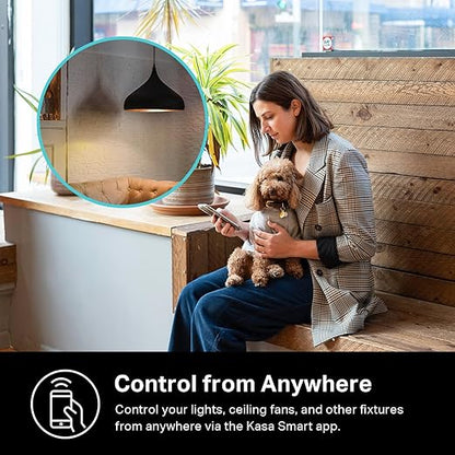 Kasa Smart Dimmer Switch HS220-LA, Light Almond, Single Pole, Needs Neutral Wire, 2.4GHz Wi-Fi Light Switch Compatible with Alexa and Google Home, UL Certified, No Hub Required
