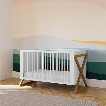 Storkcraft Equinox 3-in-1 Convertible Crib (Vintage Driftwood) Easily Converts to Toddler Bed & Daybed, 3-Position Adjustable Mattress Support Base, Modern Two-Tone Design for Contemporary Nursery