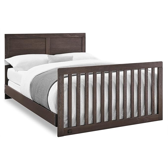 Simmons Kids Foundry 6-in-1 Convertible Baby Crib, Rustic Grey with Matte Black