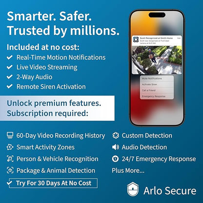 Arlo Pro 3 LED Floodlight Security Camera 2K HDR 2000-3000 Lumens | Wire-Free | Protect Driveways & Alleyways | Connects to Wi-Fi | Color Night Vision, Motion Sensor, 2-Way Audio, Rechargeable (Black)