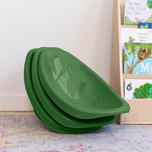ECR4Kids Leaf Floor Seat, Rocker Chair, Hunter Green, 6-Piece