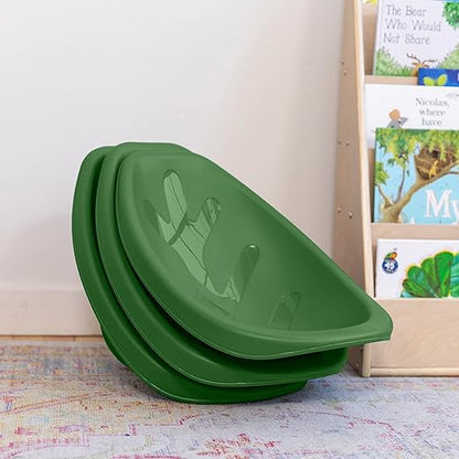 ECR4Kids Leaf Floor Seat, Rocker Chair, Hunter Green, 6-Piece