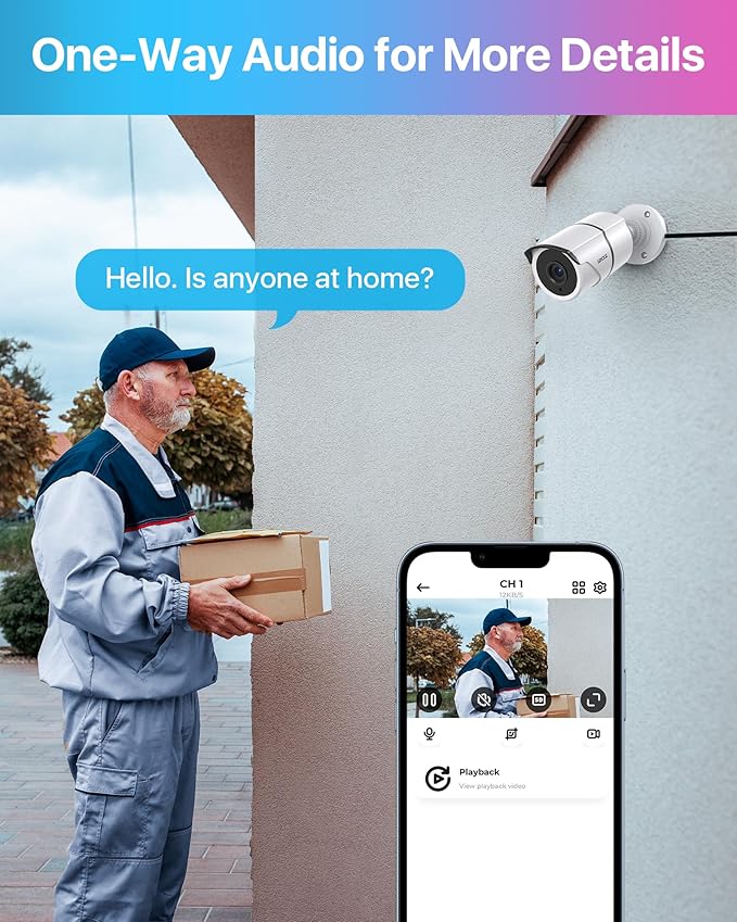 ZOSI 2 Pack 1080P Home Security Cameras with Audio Recording,Built-in Microphone,1920TVL 2.0MP HD-TVI Surveillance Cameras with 120ft IR Night Vision,Waterproof Surveillance Bullet Camera System