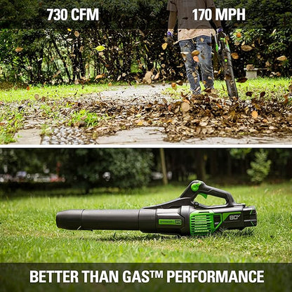 Greenworks 80V (170 MPH / 730 CFM / 75+ Compatible Tools) Cordless Brushless Axial Leaf Blower, Tool Only, 80 Volts