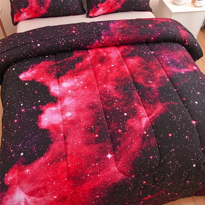 A Nice Night 3D Galaxy Blanket Comforter Bedding Sets Home Textile with Comforter Pillowcase, Full Size