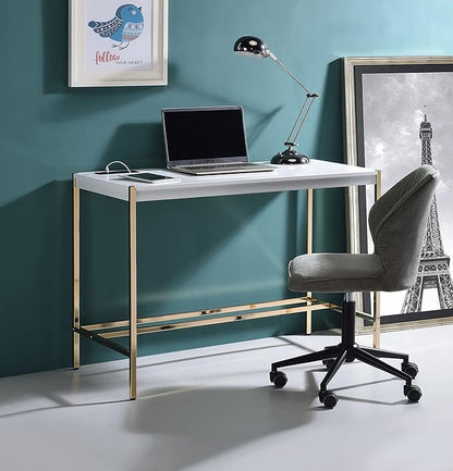 NicBex Laik-DW-00067-DX Desks, 42" W x 20" D x 30" H, White