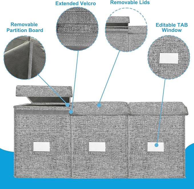 Extra Large 3 in 1 Storage Box, 150L, Grey, Polyester Blend, Waterproof, for Kids Room, Arts & Crafts, 39.4x14.0x16.0 inches