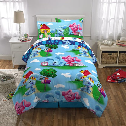 Franco Kids Bedding Super Soft Comforter and Sheet Set with Sham, 5 Piece Twin Size, Blues Clues