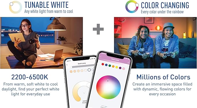 Cree Lighting Connected Max Smart Led Bulb Par38 Outdoor Flood Tunable White + Color Changing, 2.4 Ghz, Works with Alexa and Google Home, No Hub Required, Bluetooth + WiFi, 1Pk