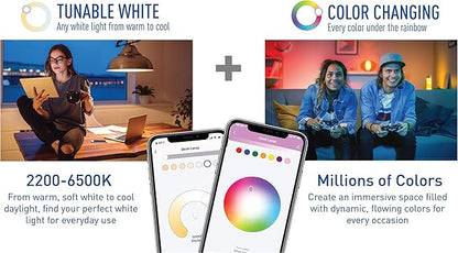 Cree Lighting Connected Max Smart Led Bulb Par38 Outdoor Flood Tunable White + Color Changing, 2.4 Ghz, Works with Alexa and Google Home, No Hub Required, Bluetooth + WiFi, 1Pk