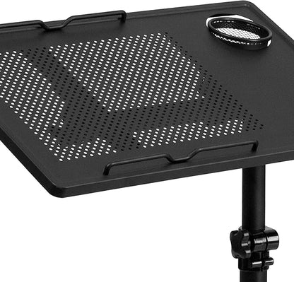 Flash Furniture Macon Black Adjustable Height Steel Mobile Computer Desk