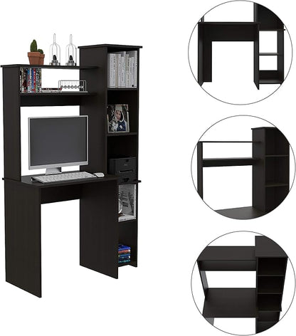 NicBex Laik-DW-00075-DX Desks, 38.7" W x 17.8" D x 63.9" H, Black